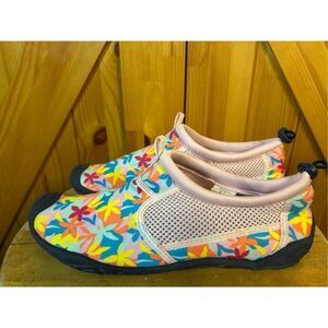 Lands End Womens Water Shoes Multicolor Low Top Bungee Cord Sneakers 9B